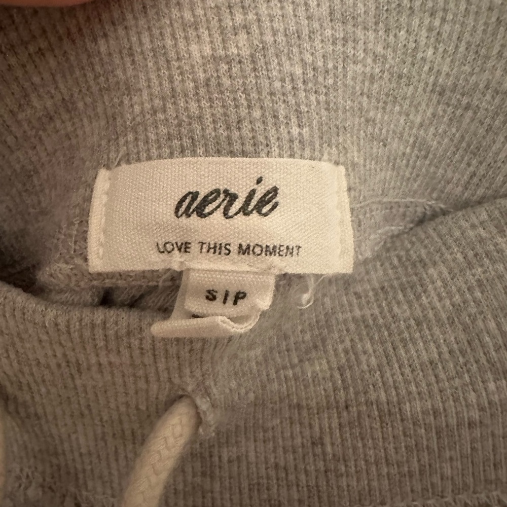 Aerie Light Gray Ribbed Sweatpants - Picture 2 of 4